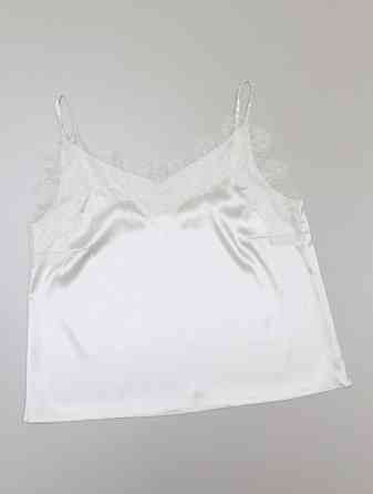 Базова майка жіноча з мереживом атлас Білий L Харків