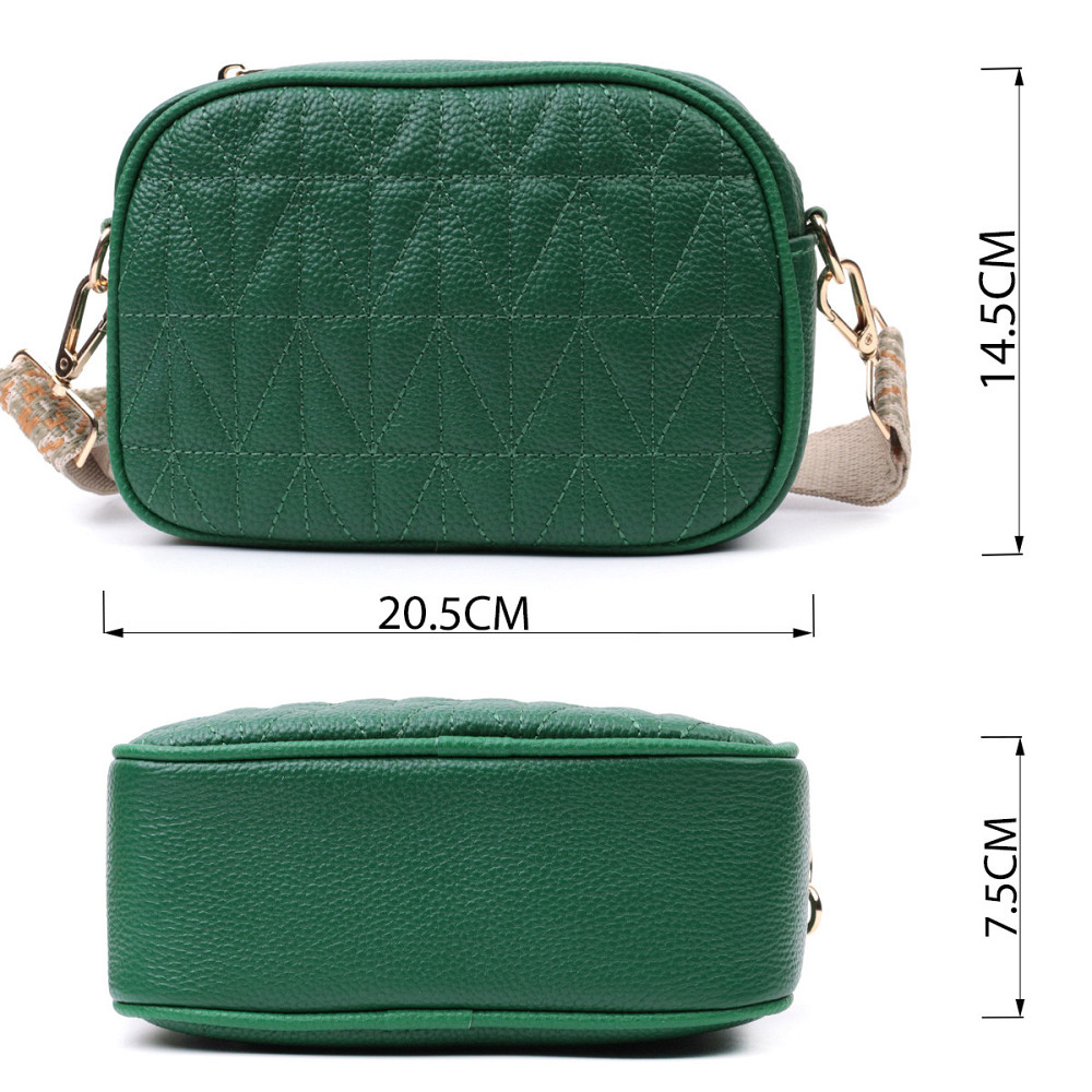 Стеганая женская сумка из натуральной кожи Vintage 22613 Зеленая Киев - изображение 3