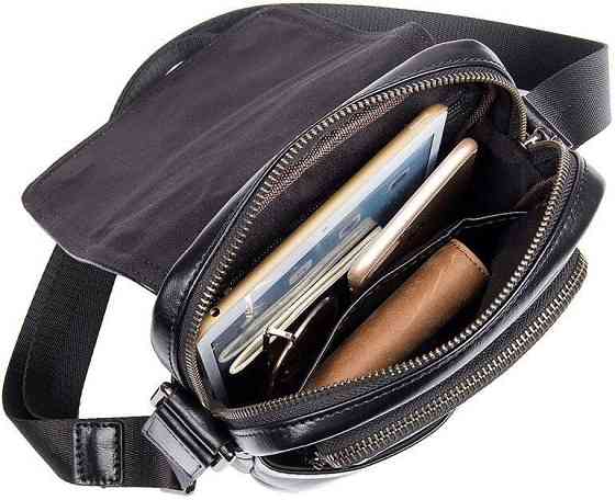 Сумка чоловіча Vintage 14470 шкіряна Чорна Київ