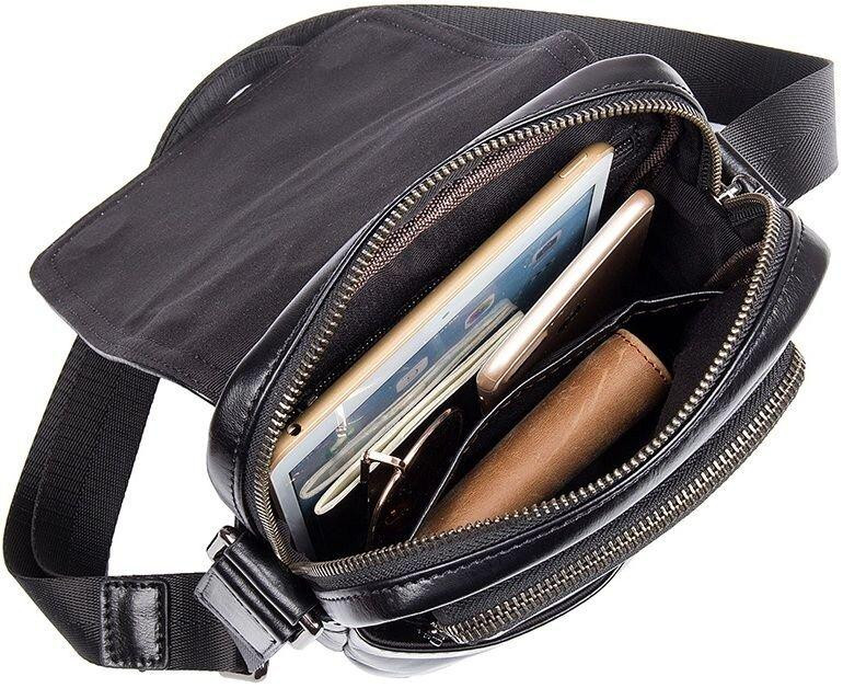 Сумка чоловіча Vintage 14470 шкіряна Чорна Київ - фото 2