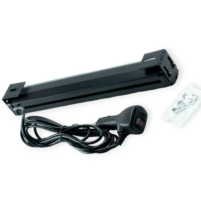 Фара LED прямоугольная 310х40х45 (Д В Ш) 2 секции синий, стробоскоп, штекер в прикуриватель дополнительная Мукачево - изображение 1