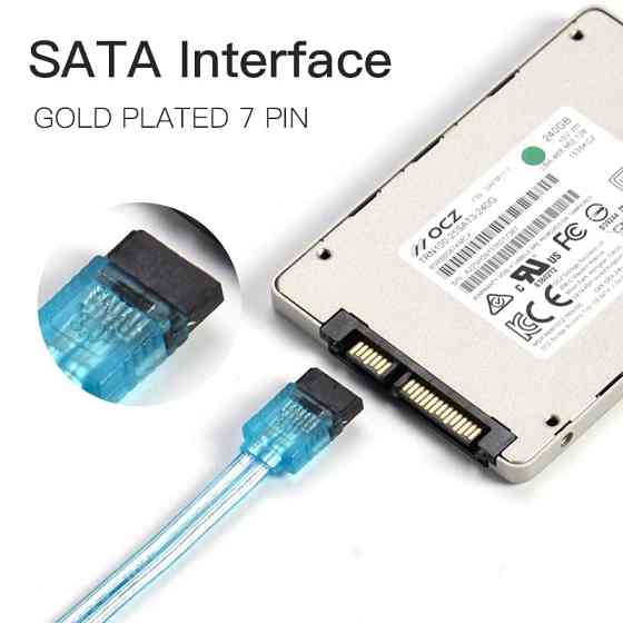 Кабель SATA 3.0 7pin, F/F, 0.5 м, L-конектор, Blue Vention Винница