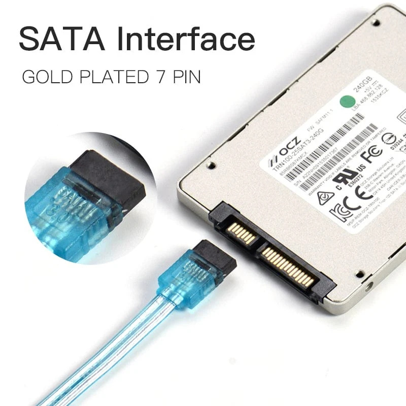 Кабель SATA 3.0 7pin, F/F, 0.5 м, L-конектор, Blue Vention Винница - изображение 6
