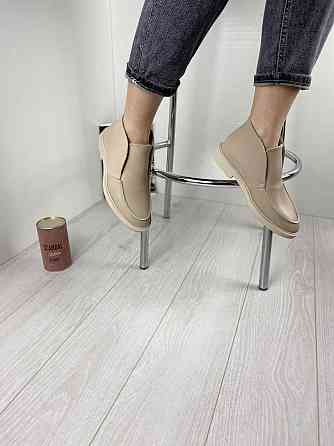 Daragani Жіночі черевики з натуральної шкіри бежеві демісезонні весна-осінь р. 36, 39 (3158) / Коломия