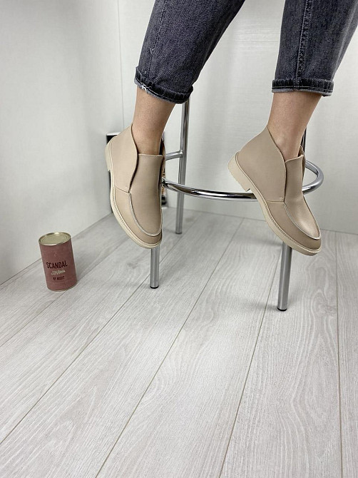 Daragani Жіночі черевики з натуральної шкіри бежеві демісезонні весна-осінь р. 36, 39 (3158) / Коломия - фото 4