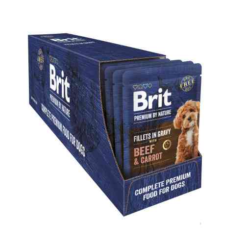Корм влажный Brit Premium Fillets in Gravy Beef&Carrot для собак малых пород филе в соусе говядина и морковь 85 г Киев