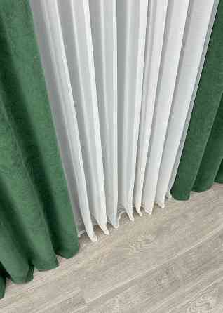 Шторна тканина мікровелюр Petek YL колір зелений 1709ш Київ