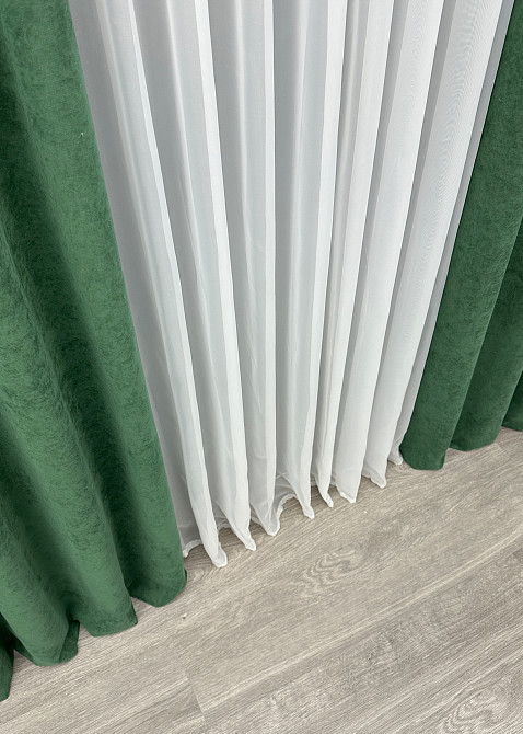 Шторна тканина мікровелюр Petek YL колір зелений 1709ш Київ - фото 5