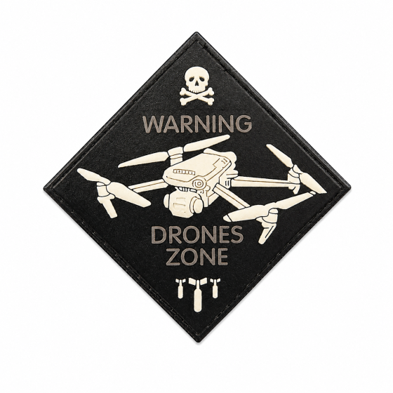 Патч / шеврон Warning Drones Zone Запоріжжя