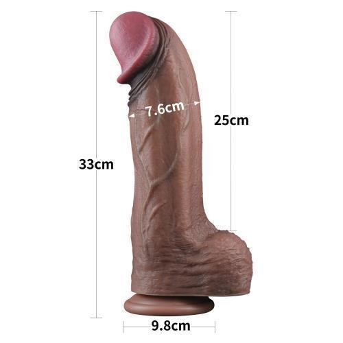 Фалоімітатор - Dual-Layered Silicone Cock 13" Brown Sex Aura Київ - фото 2