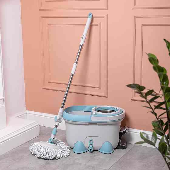 Household Комплект швабра з відром і віджимом, телескопічна ручка, мікрофібра для підлоги, набі Коломыя