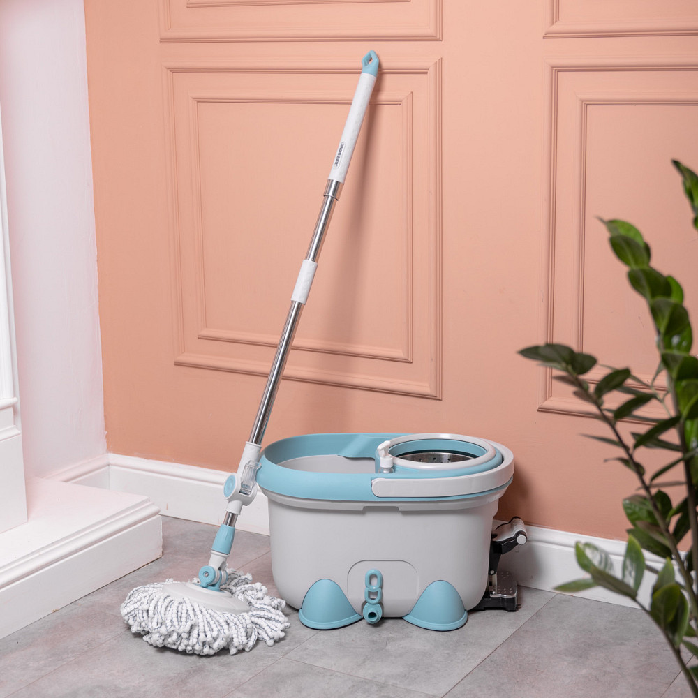 Household Комплект швабра з відром і віджимом, телескопічна ручка, мікрофібра для підлоги, набі Коломыя - изображение 1