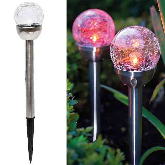 Садовий ліхтар на сонячні батареї "Шар" 25 см,1 шт.,RGB SBR Київ