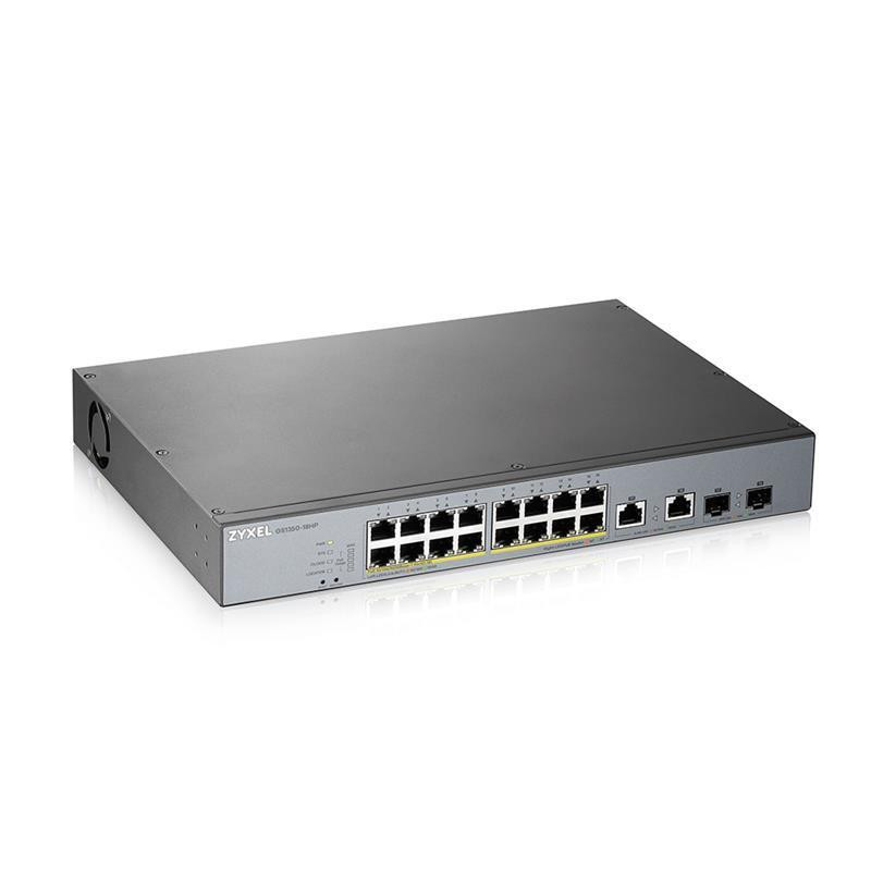 Комутатор для відеоспостереження ZYXEL GS1350-18HP (GS1350-18HP-EU0101F) (16xGE PoE+, 2xGE/SFP, PoE max 250W, Харків - фото 4