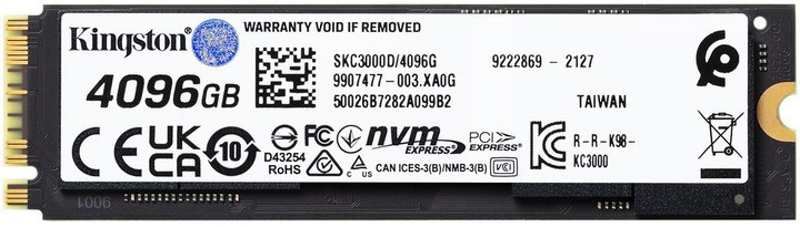Накопичувач SSD 4TB Kingston KC3000 M.2 2280 PCIe 4.0 x4 NVMe 3D TLC (SKC3000D/4096G) ( M.2 2280 ) Харків - фото 2