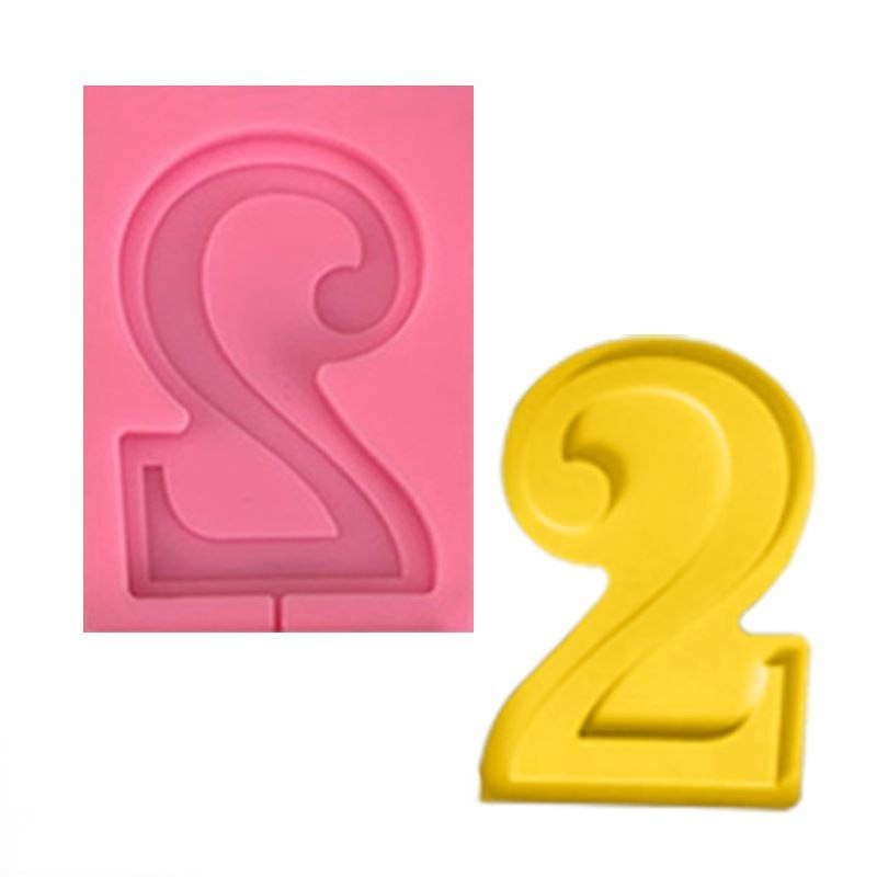 Молд силиконовый цифра 2 универсальный 90 на 65 мм розовый Киев - изображение 4