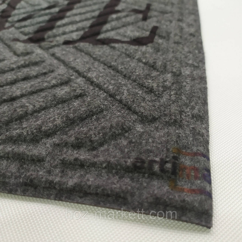 Коврик 90 х 60 см прорезиненный с ворсом в прихожую серый Харьков - изображение 5