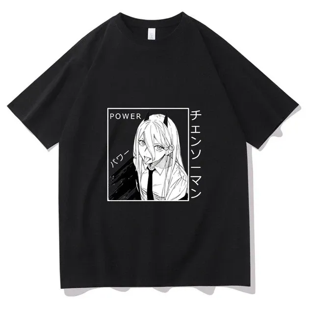 Футболка мужская с аниме принтом Бензопила / Павер Размер оверсайз (S/M/L) Черный AnimeT1017 Днепр - изображение 3