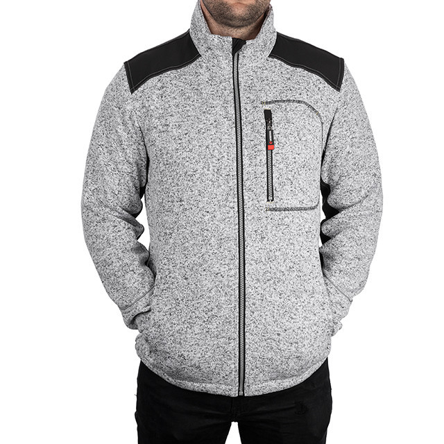 Куртка в'язана SOFTSHELL, сірого кольору з чорними вставками, 100% поліестер, щільність 270 г/м², кишеня на грудях і дві бічні, M Київ - фото 3