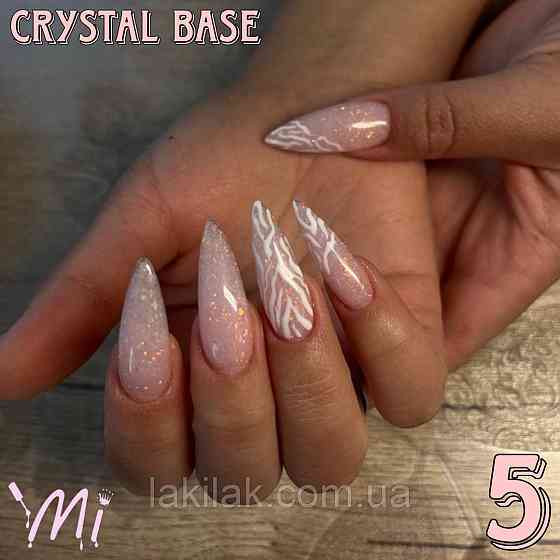 Crystal base Mi #5 (молочно-рожева база з золотими пластівцями юккі) 43мл (флакон) Херсон