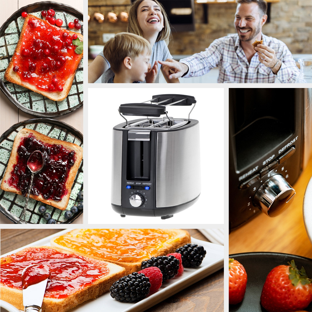 Тостер Adler AD 3214 900Вт/ 2 відділення/7 режимів підсмажування/розморожування/підігрів булочок Винница - изображение 2