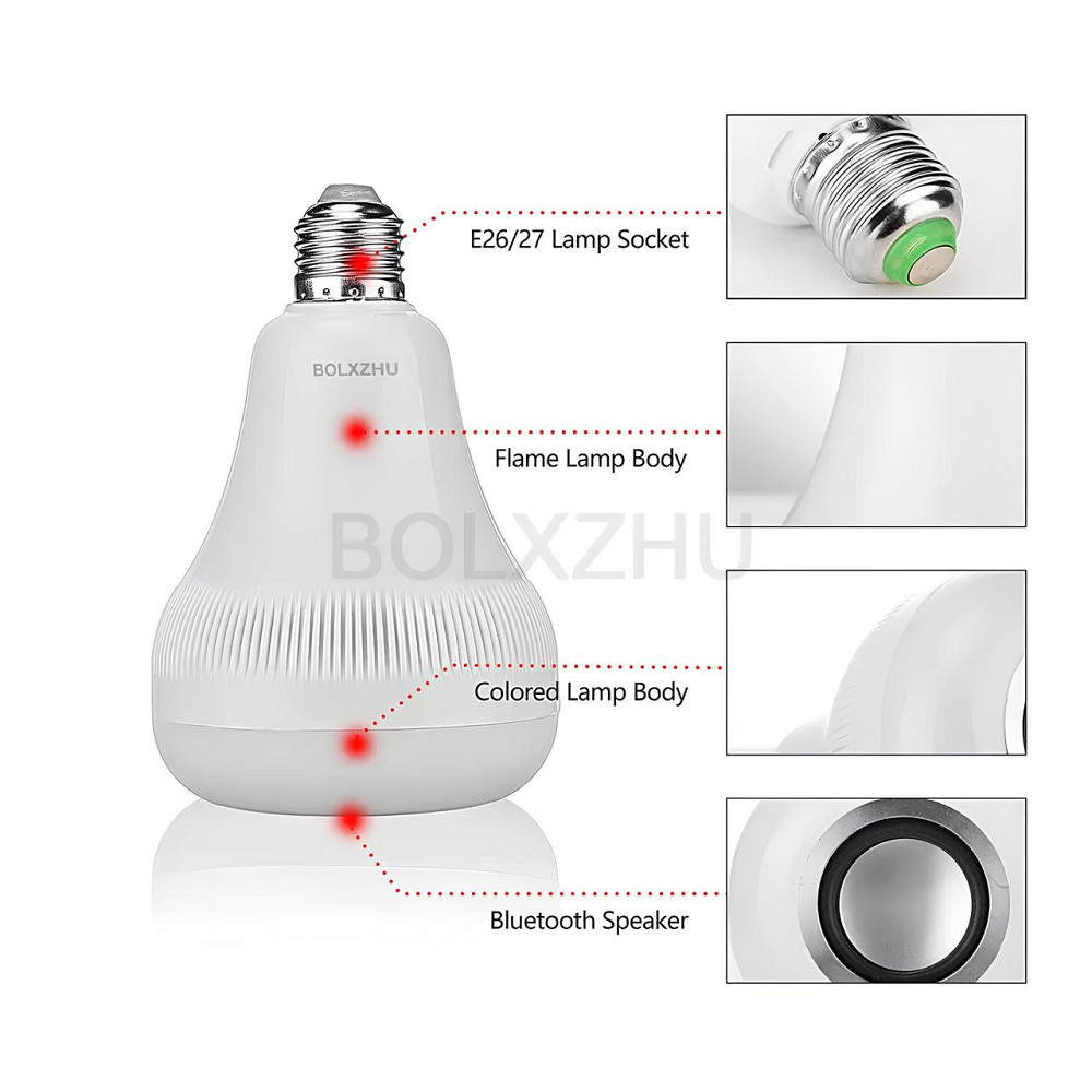 Bluetooth динамик-лампа с пультом, светодиодная лампочка с Bluetooth колонкой Е27, беспроводная Bluetooth лампа с цветным светом Киев - изображение 8