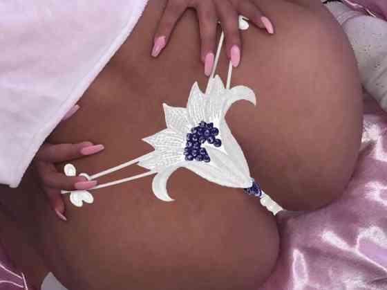 Еротичні труси з перлами білі "Квітка" - розмір універсальний, (на резинці) Київ