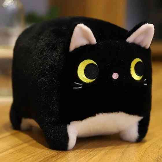 ПЛЮШЕВАЯ ПОДУШКА 20см ТАЛИСМИН КВАДРАТНЫЙ КУДЛ КОТ КОТЕНКА 20 СМ чорний Київ