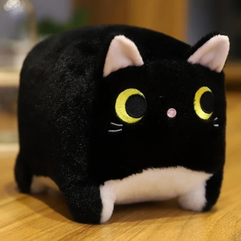 ПЛЮШЕВАЯ ПОДУШКА 20см ТАЛИСМИН КВАДРАТНЫЙ КУДЛ КОТ КОТЕНКА 20 СМ чорний Київ - фото 2