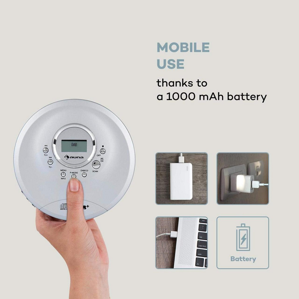 Портативний CD-програвач Auna CDC-200 DAB+ Discman DAB+/FM MP3-CD РК-дисплей Німеччина Дніпро - фото 6