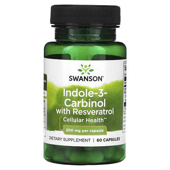 Индол-3-карбинол Swanson Indole-3-Carbinol with Resveratrol 200 мг, 60 капсул Луцк