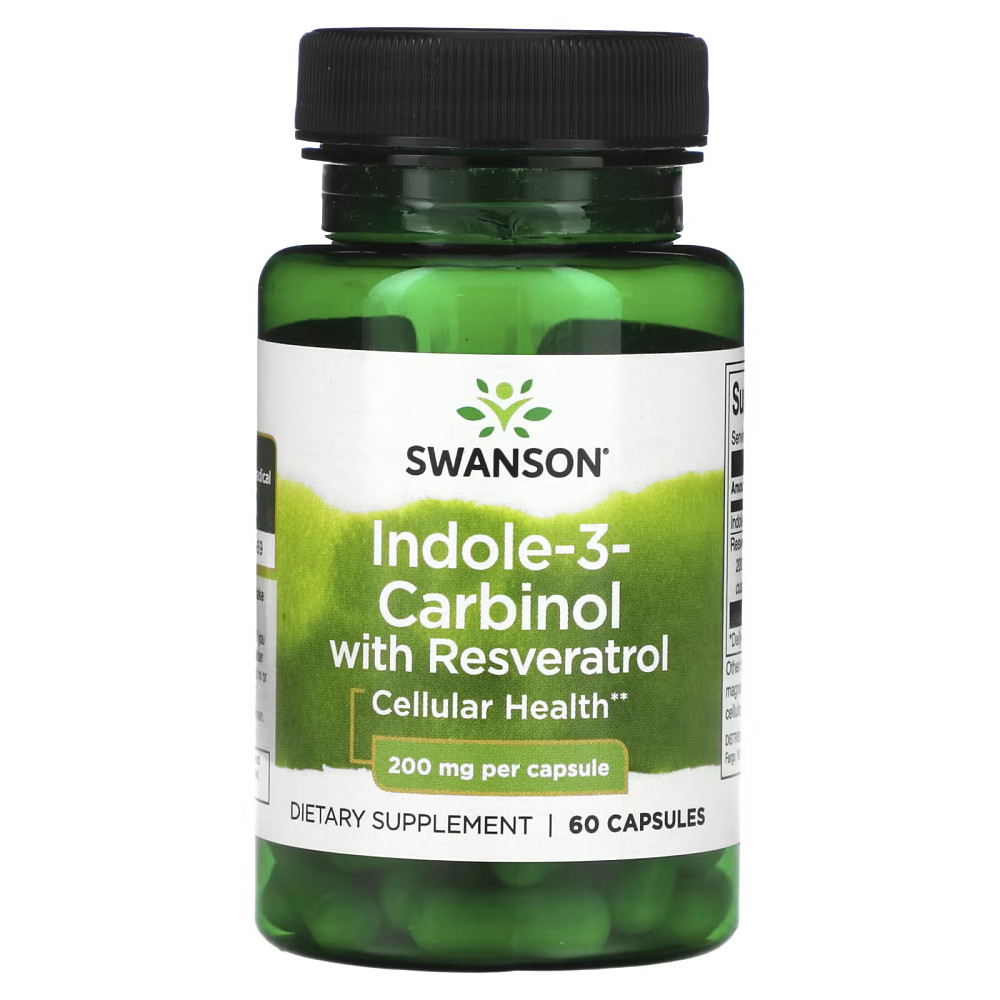 Индол-3-карбинол Swanson Indole-3-Carbinol with Resveratrol 200 мг, 60 капсул Луцк - изображение 1