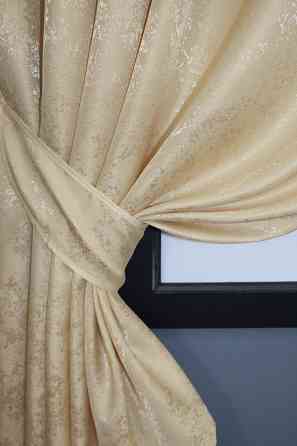 Комплект штор VR-Textil Жакард Мрамор Al1 № 438ш 130х170 см 2 шт Темно-бежевий (35-0103) Київ