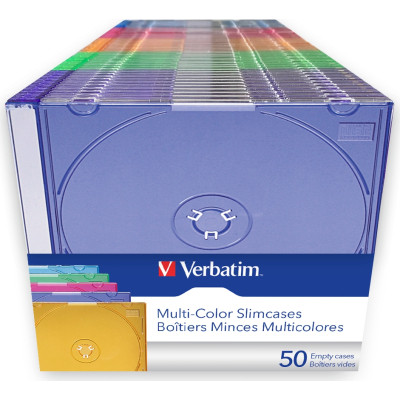Бокс для диска CD/DVD Slimcase Assorted colours 50шт Verbatim (49973) Вінниця - фото 1