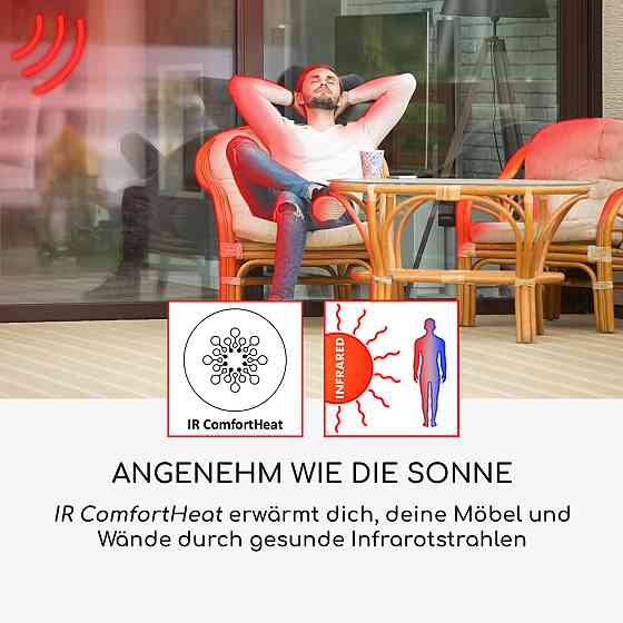 Інфрачервоний нагрівач Smartwave Carbon Tube 2400 W Wi-Fi App Control White (Німеччина, читати опис) Рівне