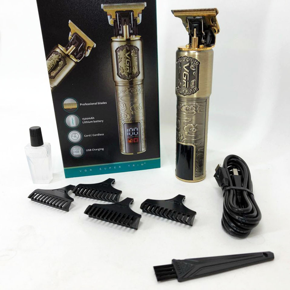 Професійний тример з набором насадок, Машинка для стрижки волосся з акумулятором, Тример для скронь RZ-61 Івано-Франківськ - фото 10