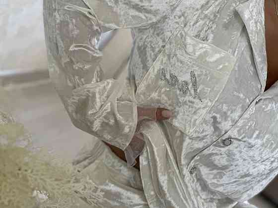 Женская домашняя повседневная пижама из мраморного велюра Молочный, 46/48 Одесса