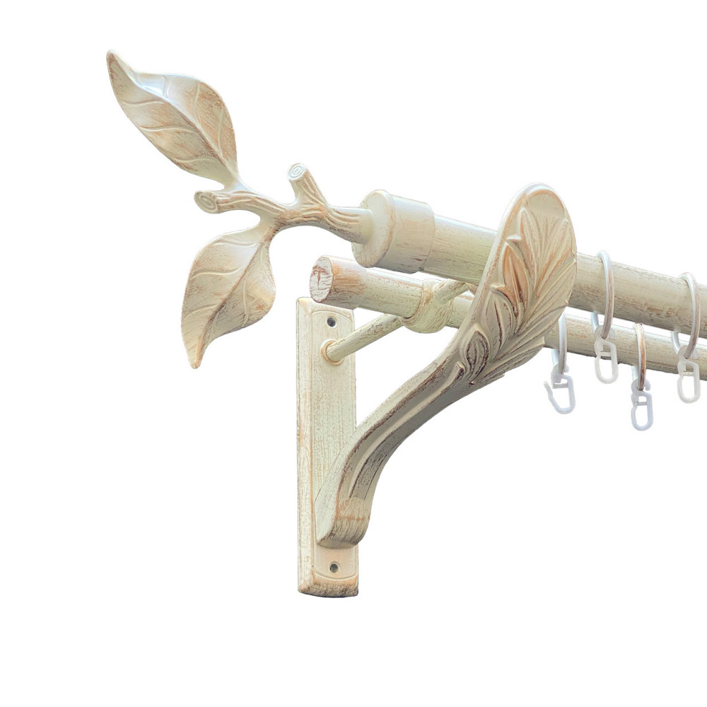 Карниз Orvit Листок Троянди металевий дворядний ретро Біле Золото 25\19 мм 200 см (00-00010571) Львів - фото 1