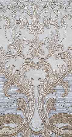Шпалери вінілові на флізеліні AdaWall Signature1.06х10 вензелю завитки структурні золотисті на сірому Київ
