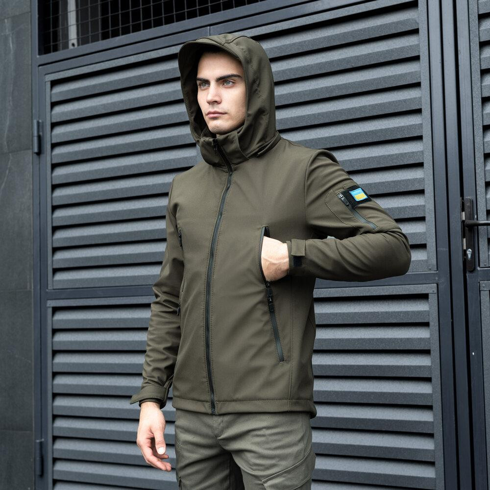 Куртка чоловіча демісезонна з капюшоном хакі Pobedov Motive Київ - фото 3