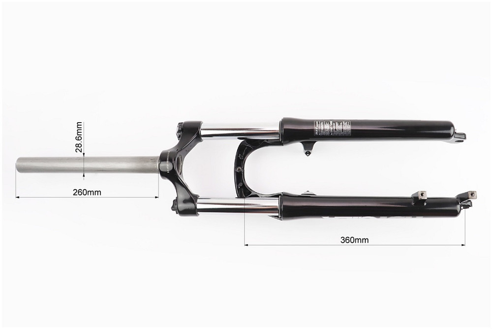 Вилка 26" амортизаційна, без різьби 1-1/8" (28,6мм), шток 260мм, з ходом 100мм, V/Disk-brake, пружинно-оливна, Lockout, чорна Gila-TNL Київ - фото 4