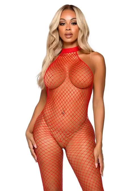 Бодістокінг Leg Avenue Racer neck bodystocking Red Львів - фото 1