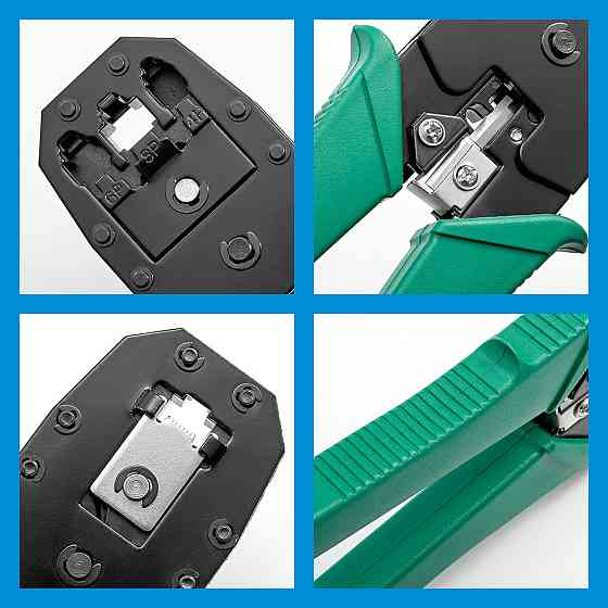 Набор сетевика универсальный: кримпер RJ45, тестер кабеля, стриппер, 100 коннекторов Киев