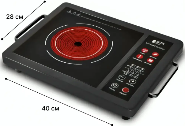 Електроплита інфрачервона 1 конфорка BITEK 3500Вт BT-8006 Склокераміка 5 вбудованих режимів Одеса - фото 5