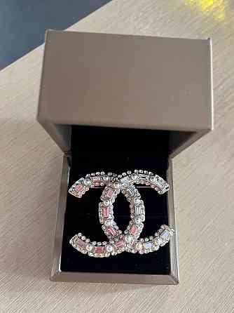 Брошка Шанель посріблення  │ перли  │ цирконій Одеса