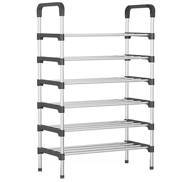 Полиця для взуття з пластиковими з'єднаннями Shoe Rack 6 полок 56х28х113см, Зберігання взуття ідеї FD-50 Одеса - фото 7