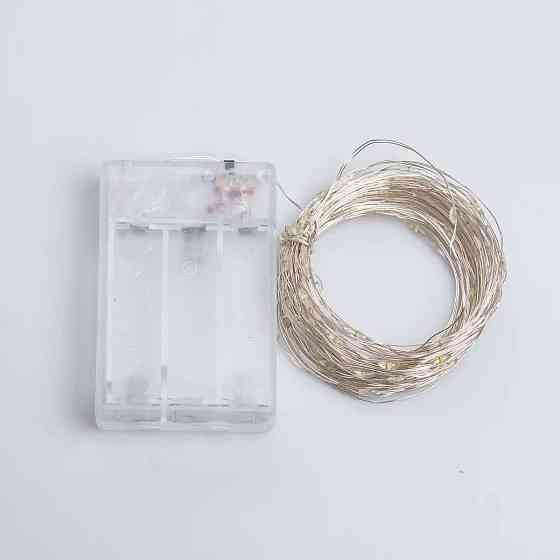 Garlando Гірлянда роса 10 метрів крапля на батарейках на 100 led білий дріт біла 100L10MWW Коломия