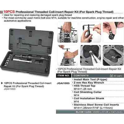 Набор инструментов Toptul для восстановления резьбы свечи 10шт. (JGAI1003) Винница