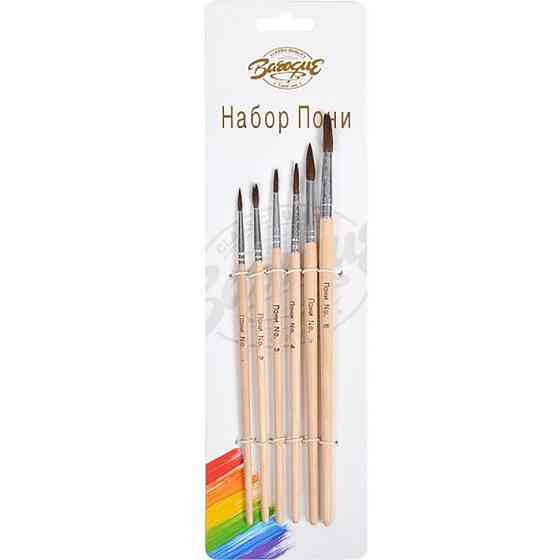 Набор кисточек круглых 6 шт 