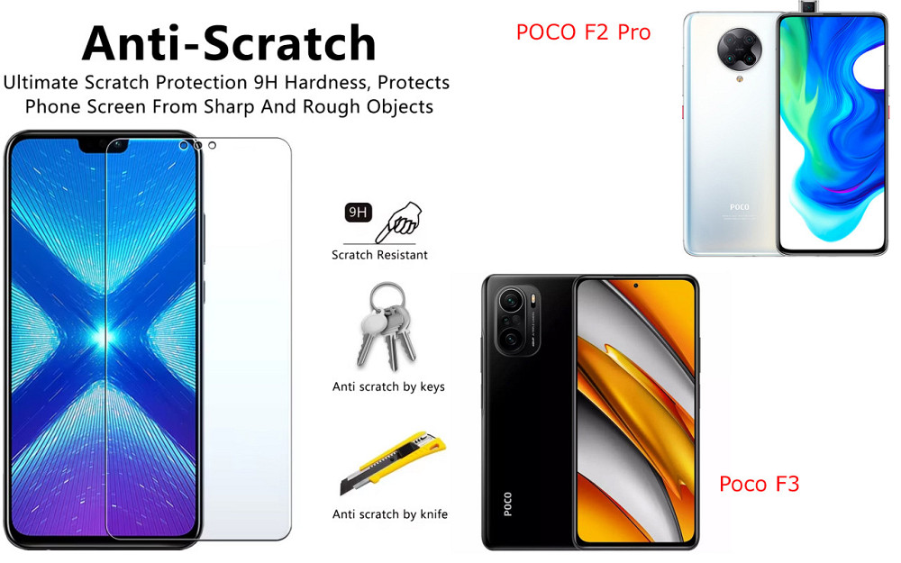 Защитное стекло NeoGlass для POCO F2 Pro, Poco F3 – ультрапрозрачное и устойчивое Киев - изображение 1